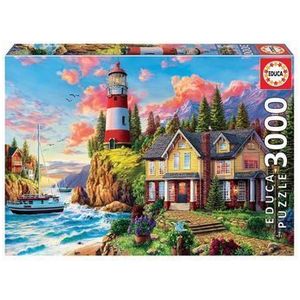 Puzzle Educa - Lighthouse Landscape, 3000 piese imagine