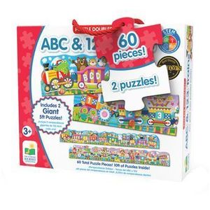 Set 2 puzzle-uri - Trenul urias cu numere si litere, 60 piese imagine