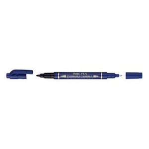 Marker permanent Pentel TWIN TIP 0.3/1.2 mm albastru, rezistent, durabil, cerneala rezistenta la apa imagine