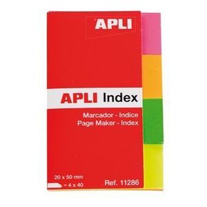 Index Apli, autoadeziv, hartie, 20 x 50 mm, 4 culori x 40 file imagine