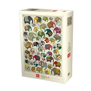 Puzzle adulti Deico Pattern Puzzle - Elephants, 1000 piese imagine