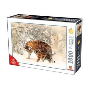 Puzzle adulti Deico Animal Puzzle - Winter Tigers, 1000 piese imagine