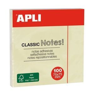Notes autoadeziv Apli, 75 x 75 mm, galben, 100 file imagine