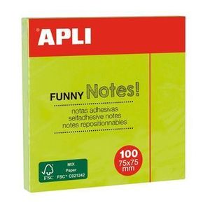Notes autoadeziv Apli, 75 x 75 mm, verde, 100 file imagine