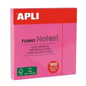 Notes autoadeziv Apli, 75 x 75 mm, roz, 100 file imagine