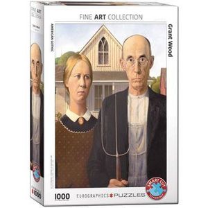 Puzzle Eurographics - Wood Grant: American Gothic, 1000 piese imagine