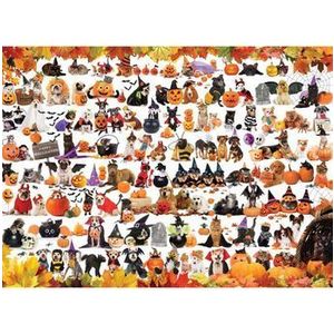 Puzzle Eurographics - Halloween Puppies and Kittens, 1000 piese imagine
