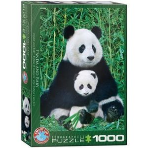Puzzle Eurographics - The Panda family, 1000 piese imagine