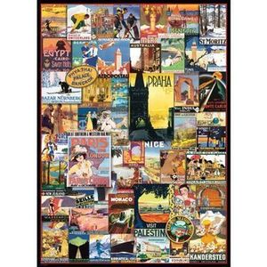Puzzle Eurographics - Travel around the World: Vintage Posters, 1000 piese imagine