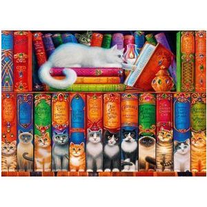 Puzzle Bluebird - Cat Bookshelf, 1000 piese imagine