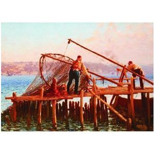 Puzzle Gold - Fausto Zonaro: Fishermen Bringing in the Catch, 1000 piese imagine