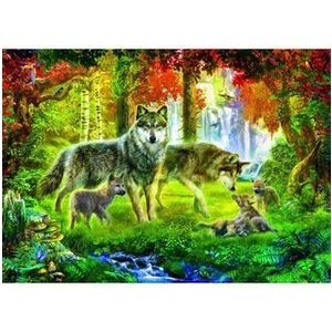 Puzzle Bluebird - Summer Wolf Family, 1000 piese imagine