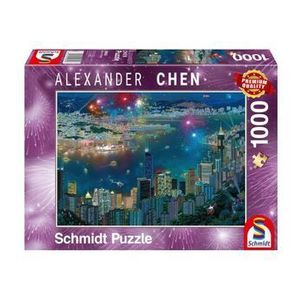 Puzzle Schmidt - Alexander Chen: Fireworks Over Hong Kong, 1000 piese imagine