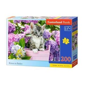 Puzzle Kitten in Basket, 200 piese imagine