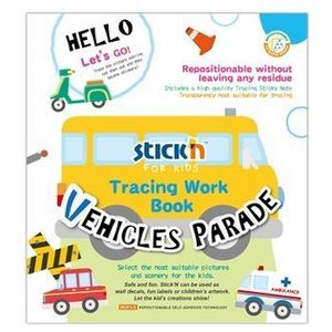 Carte educativa Stick'n Tracing Work Book - Vehicles Parade imagine