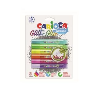 Lipici Glitter, lavabil, 6 culori, Carioca Glitter Glue Neon imagine