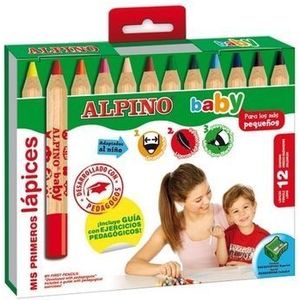 Creioane colorate Alpino Baby, cutie carton, 12 culori imagine