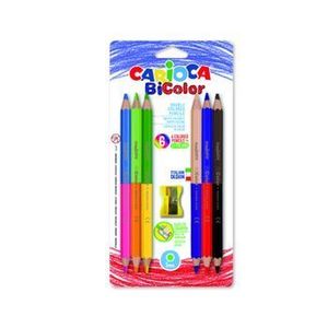 Creioane colorate Carioca BiColor Maxi, hexagonale, bicolore, 6 buc, ascutitoare inclusa imagine