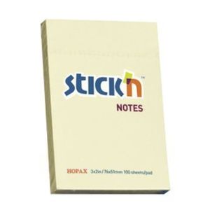 Notes autoadeziv Stick'n, 100 file, galben pastel, 76x51 mm imagine