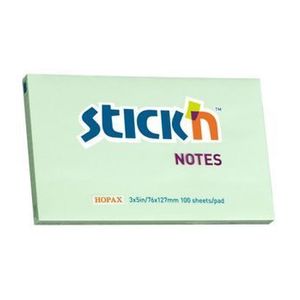 Notes autoadeziv Stick'n, 100 file, verde pastel, 76x127 mm imagine