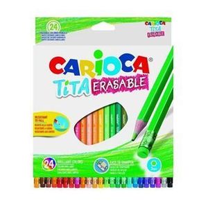 Creioane colorate Carioca Tita Erasable, 24 culori imagine