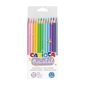 Creioane colorate hexagonale Carioca Pastel, 12 culori imagine
