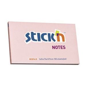 Notes autoadeziv Stick'n, 100 file, roz pastel, 76x127 mm imagine