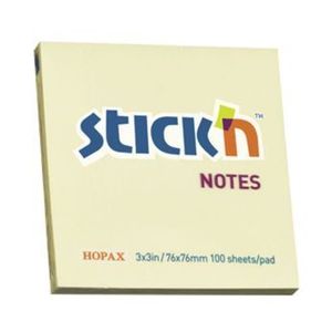 Notes autoadeziv Stick'n, 100 file, galben pastel, 76x76 mm imagine