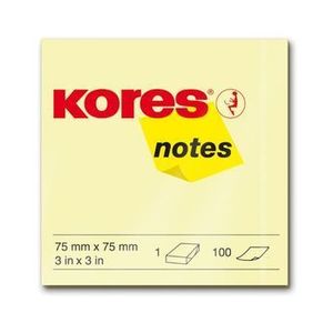 Notes autoadeziv Kores, 75x75 mm, galben, 100 file imagine