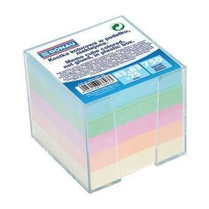 Cub hartie cu suport plastic Donau, hartie culori pastel, 92 x 92 x 82 mm imagine