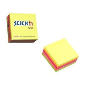 Notes autoadeziv Stick'n, 400 file, 5 culori fluorescente, 76x76 mm imagine