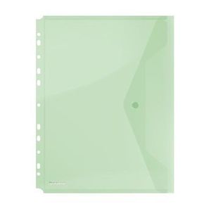 Folie protectie A4 Donau, inchidere cu capsa, verde transparent imagine