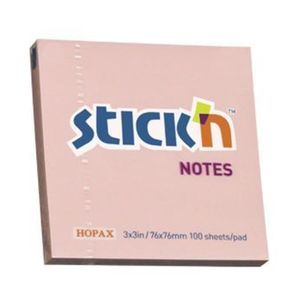 Notes autoadeziv Stick'n, 100 file, roz pastel, 76x76 mm imagine
