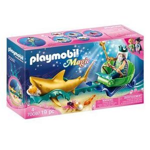 Playmobil Magic, Mermaids world - Regele marii cu trasura rechin imagine