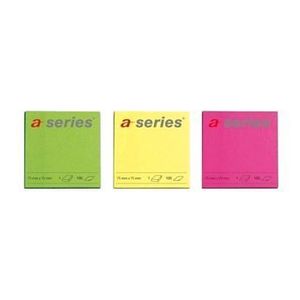 Notes autoadeziv A-Series, 75 x 75 mm, 100 file, neon, galben, roz, verde imagine