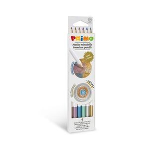 Creioane colorate Morocolor Primo Minabella, culori metalizate, 6 buc imagine