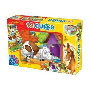 Cuburi D-Toys - Animale, 12 piese imagine