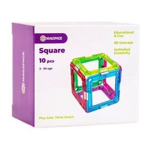 Set de constructie magnetic Magspace Square, 10 piese imagine