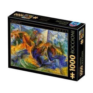 Puzzle adulti D-Toys Umberto Boccioni - Horse Rider Houses, 1000 piese imagine