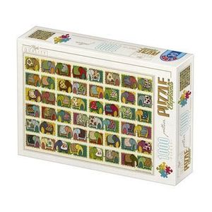 Puzzle adulti D-Toys Pattern - Elephants / Elefanti, 1000 piese imagine