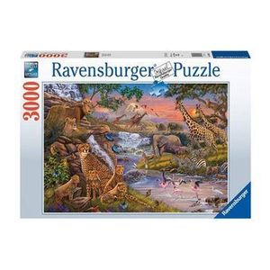 Puzzle Ravensburger - Animale salbatice la rau, 3000 piese imagine