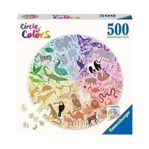 Puzzle Ravensburger cerc - Animale, 500 piese imagine