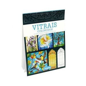Carte de colorat pentru adulti Vitralii - Azul imagine