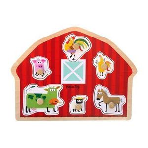 Puzzle din lemn - Casuta animalutelor, 6 piese imagine