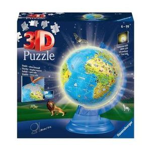 Puzzle 3D luminos - Glob pamantesc, 180 piese imagine