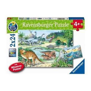 Puzzle 2 in 1 - Dinozauri, 48 piese imagine
