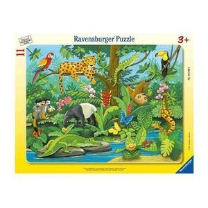 Puzzle Animale in jungla, tip rama, 11 piese imagine