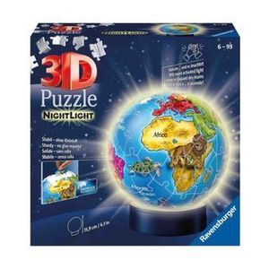 Puzzle 3D luminos - Glob pamantesc, 72 piese imagine