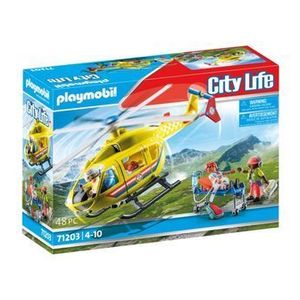 Set figurine Playmobil City Life - Elicopter galben de salvare imagine