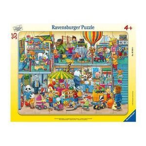 Puzzle Magazinul cu jucarii al animalelor, tip rama, 35 piese imagine